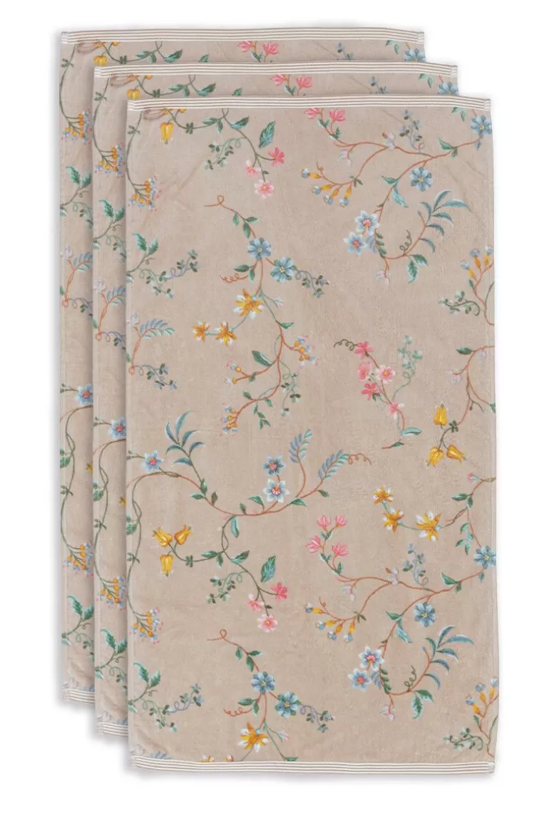 Handtücher<Pip Studio Badetuch Set/3 Les Fleurs 55X100 Cm Khaki