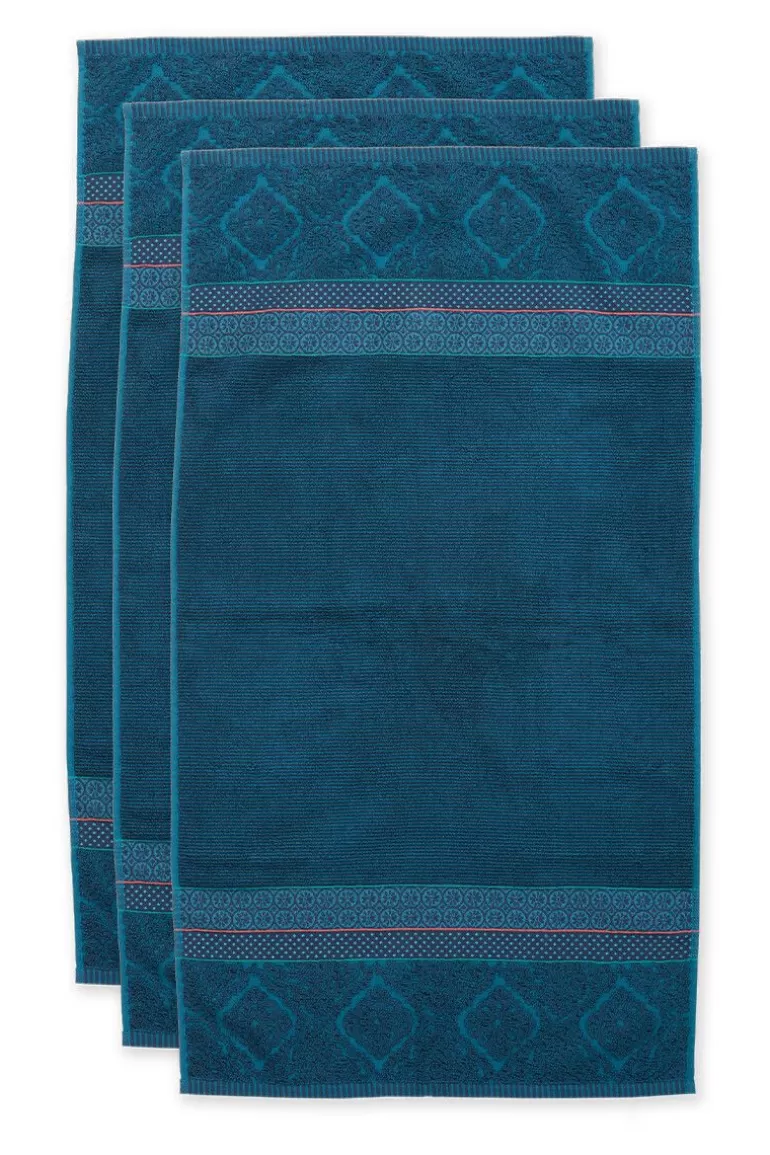 Handtücher<Pip Studio Badetuch Set/3 Soft Zellige Dunkel 55X100 Cm Blau