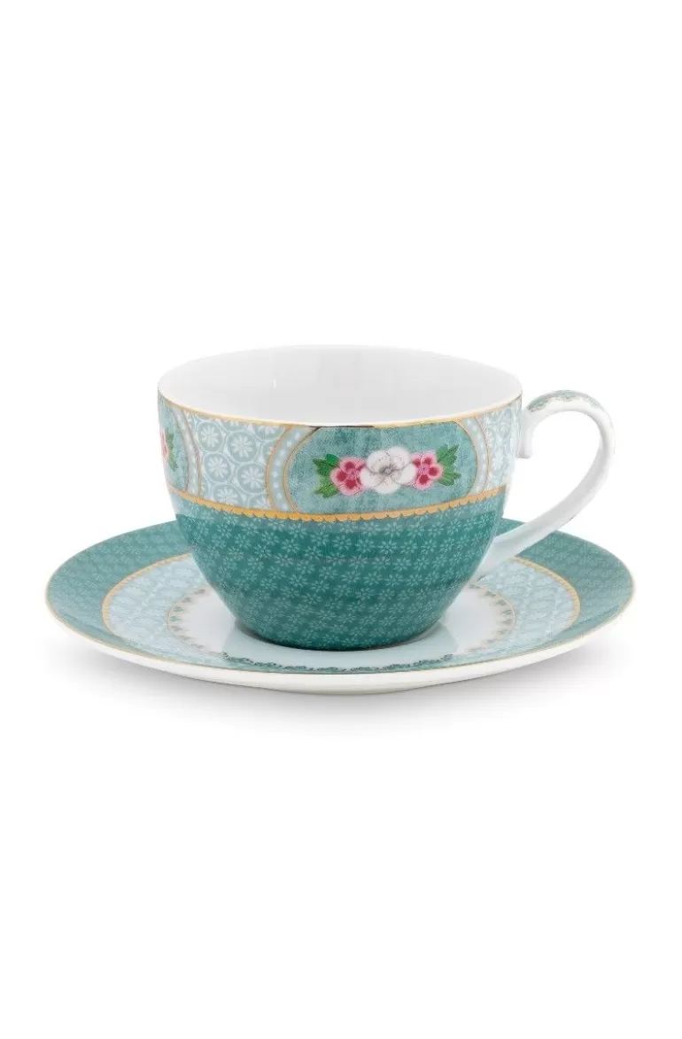 Tasse & Untertasse<Pip Studio Blushing Birds Cappuccino Tasse & Untertasse Blau