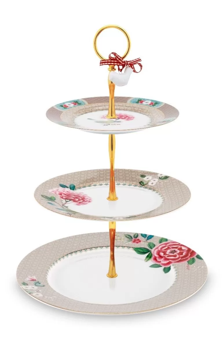 Etageren<Pip Studio Blushing Birds Etagere 3 Ebenen Khaki