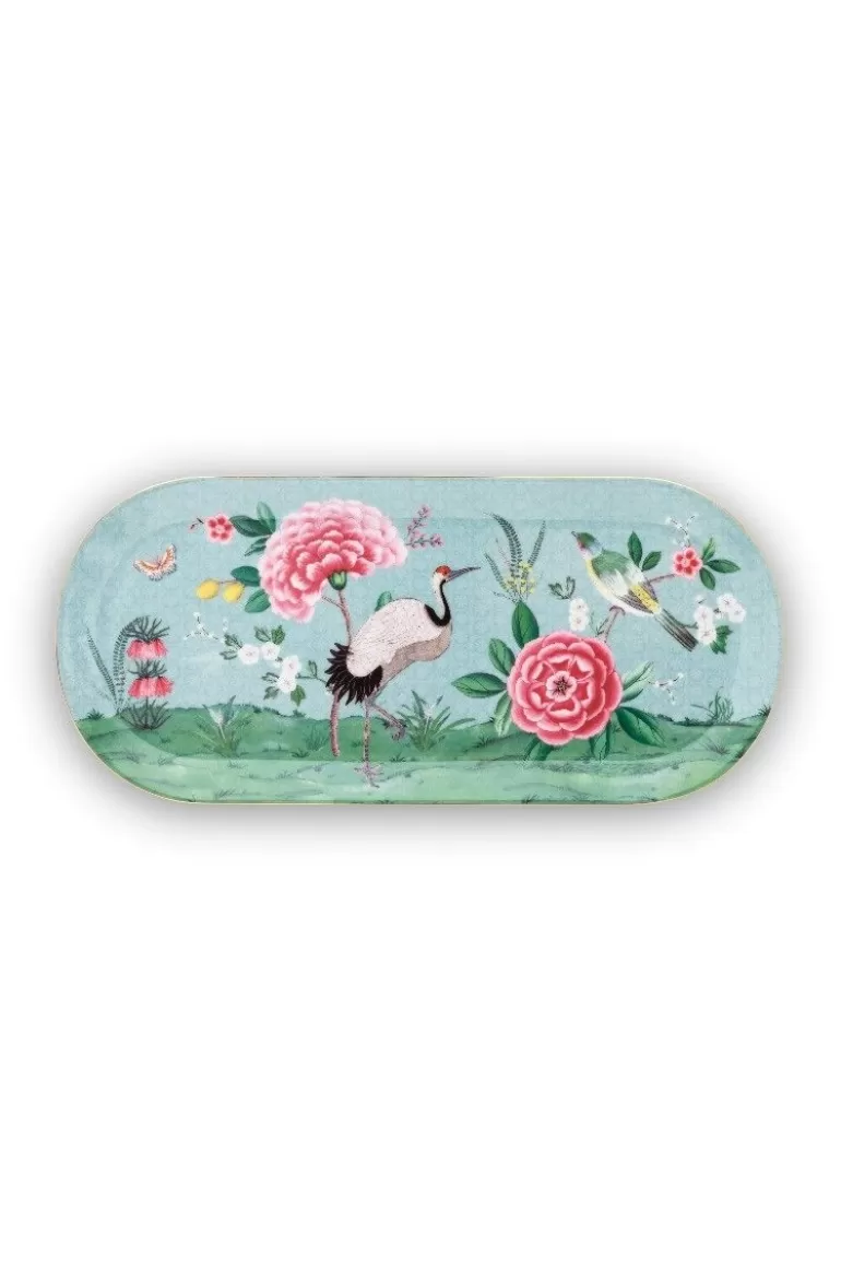 Tortenteller<Pip Studio Blushing Birds Tortenteller Rechteckig Blau