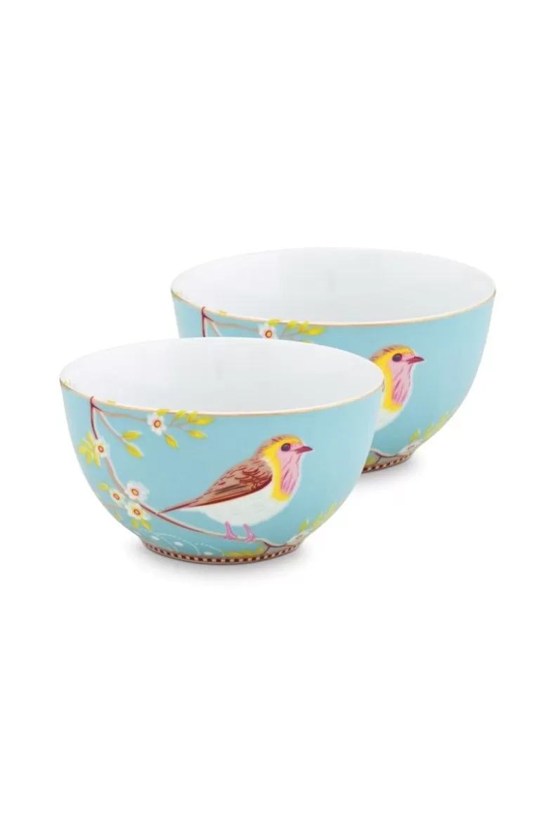 Schalen<Pip Studio Early Bird Set/2 Schalen 15 Cm Blau