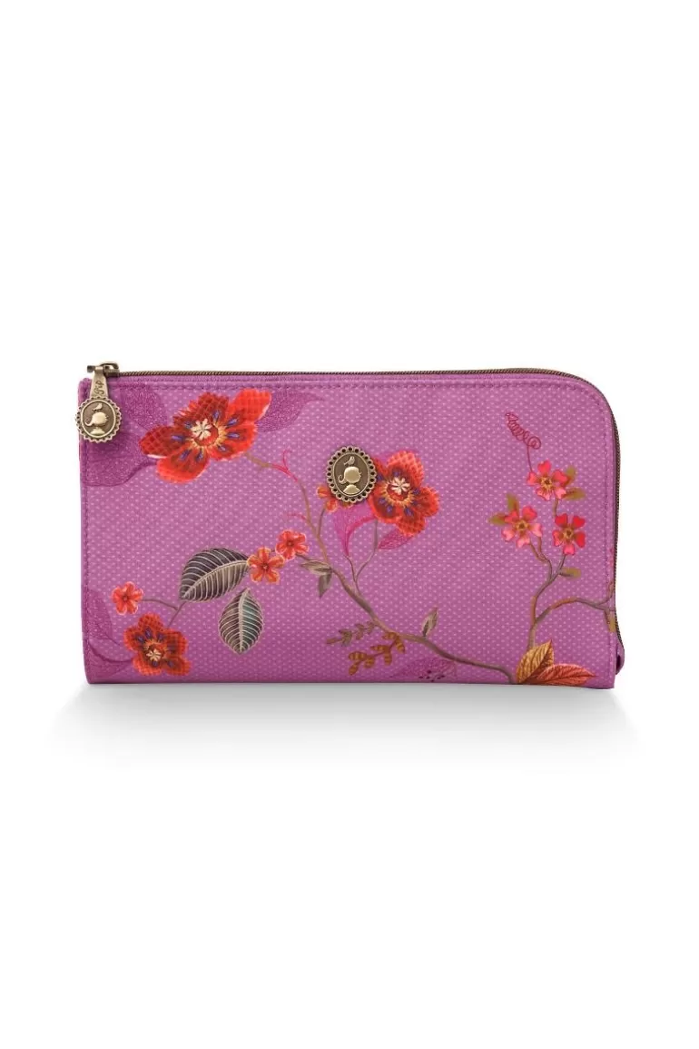 Necessaire<Pip Studio Flaches Necessaire Reisverschluss Kawai Flower Fuchsia