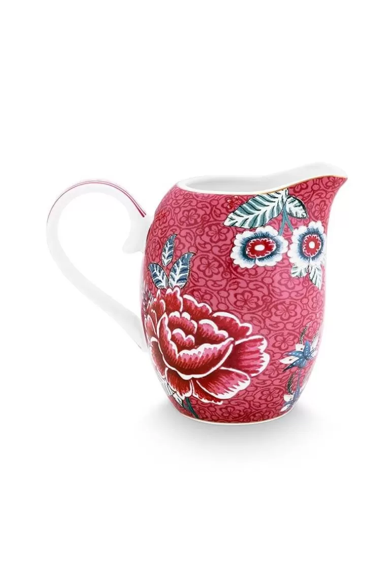 Milchkännchen<Pip Studio Flower Festival Kanne Klein Dunkel Rosa