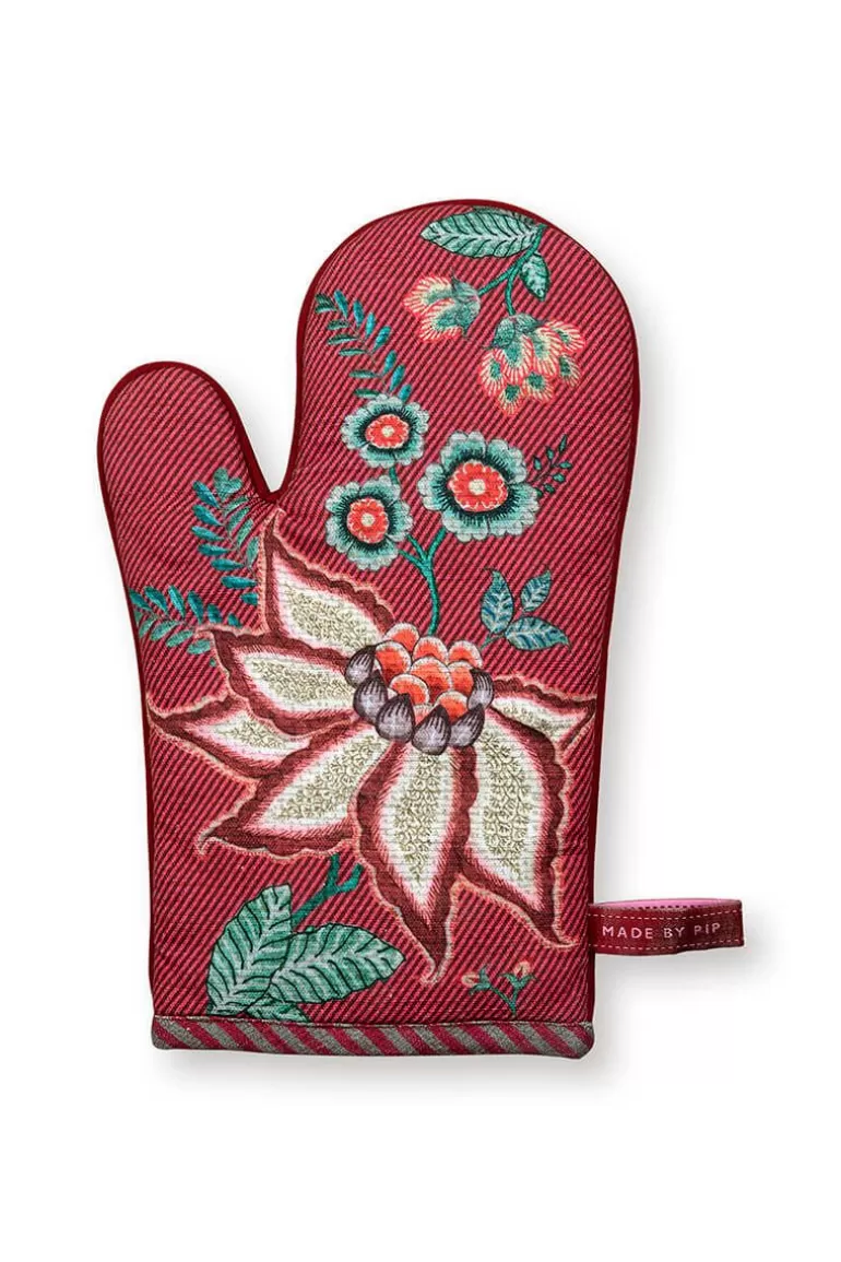 Ofenhandschuhe<Pip Studio Flower Festival Ofenhandschuh Dunkel Rosa