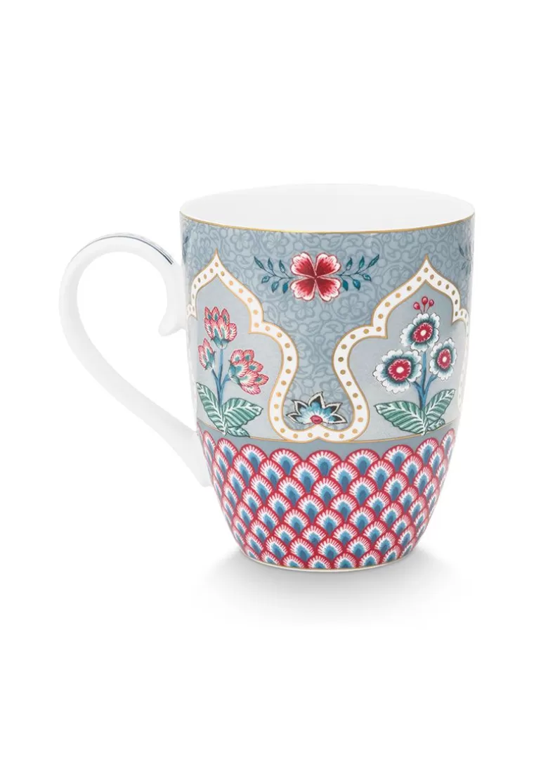 Teetassen<Pip Studio Flower Festival Tasse Gross Deco Hell Blau