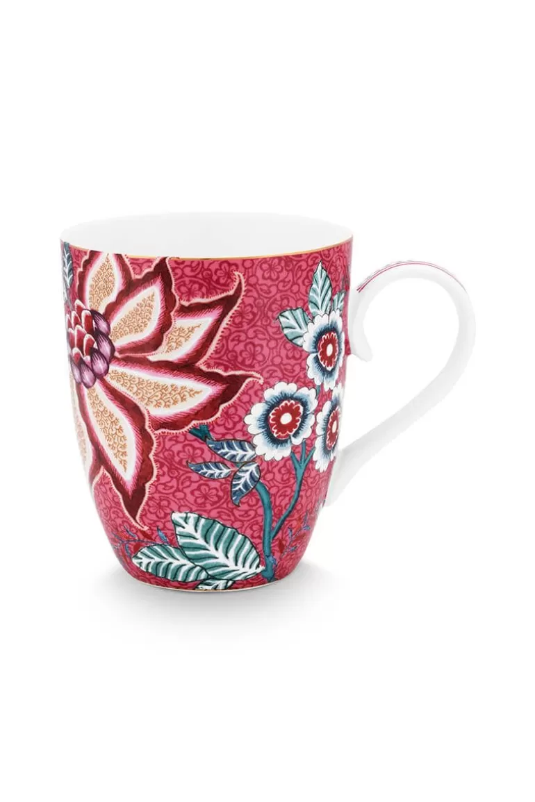 Teetassen<Pip Studio Flower Festival Tasse Gross Dunkel Rosa