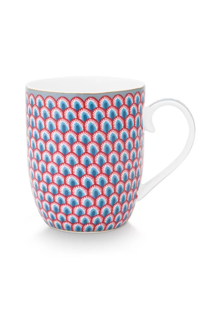 Kaffeetassen<Pip Studio Flower Festival Tasse Klein Rot/Hellblau Mehrfarbig