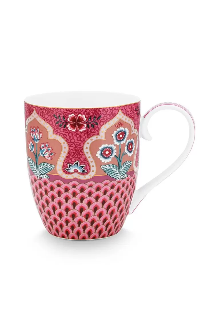 Teetassen<Pip Studio Flower Festival Tasse Xl Deco Dunkel Rosa