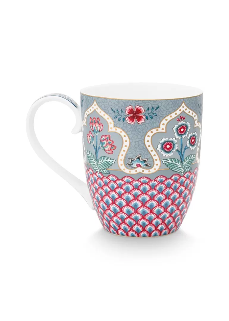 Teetassen<Pip Studio Flower Festival Tasse Xl Deco Hell Blau