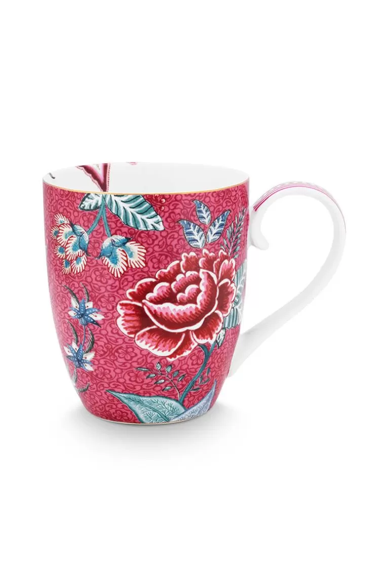 Teetassen<Pip Studio Flower Festival Tasse Xl Dunkel Rosa