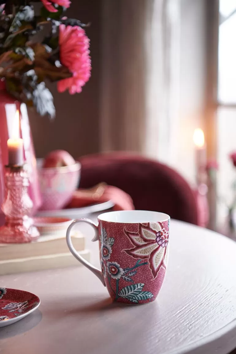 Teetassen<Pip Studio Flower Festival Tasse Xl Dunkel Rosa