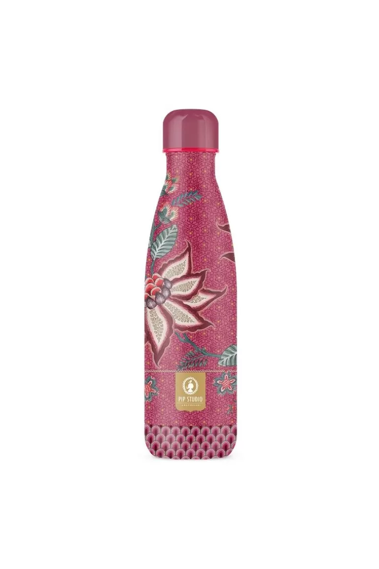 Thermosflaschen<Pip Studio Flower Festival Thermosflasche Dunkel 500Ml Rosa