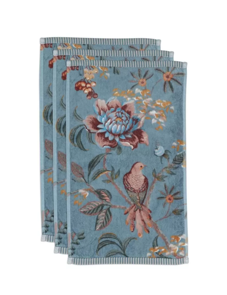 Gästetücher<Pip Studio Gastehandtuch Set/3 Secret Garden 30X50Cm Blau