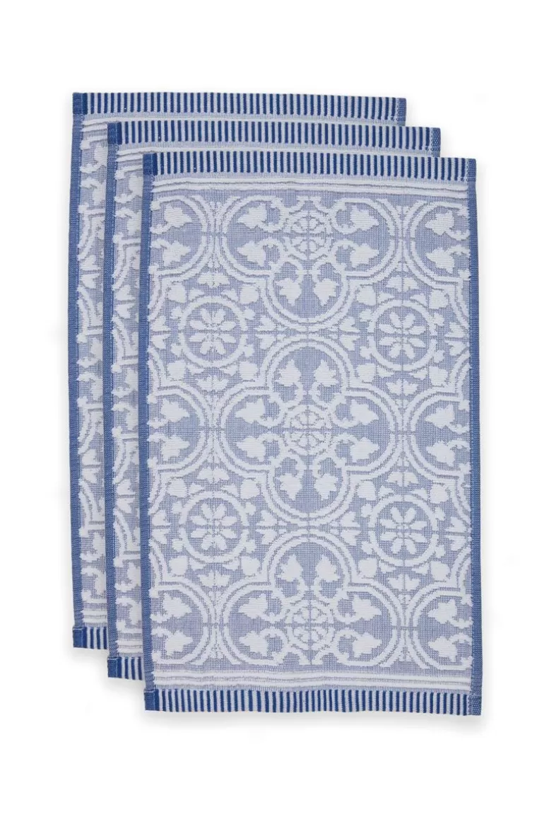 Gästetücher<Pip Studio Gastehandtuch Set/3 Tile De Pip 30X50 Cm Blau