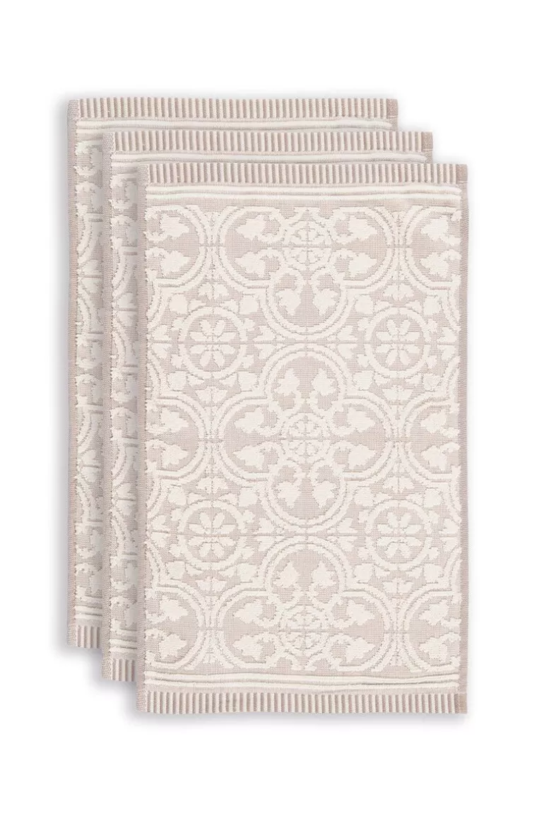 Gästetücher<Pip Studio Gastehandtuch Set/3 Tile De Pip 30X50 Cm Khaki