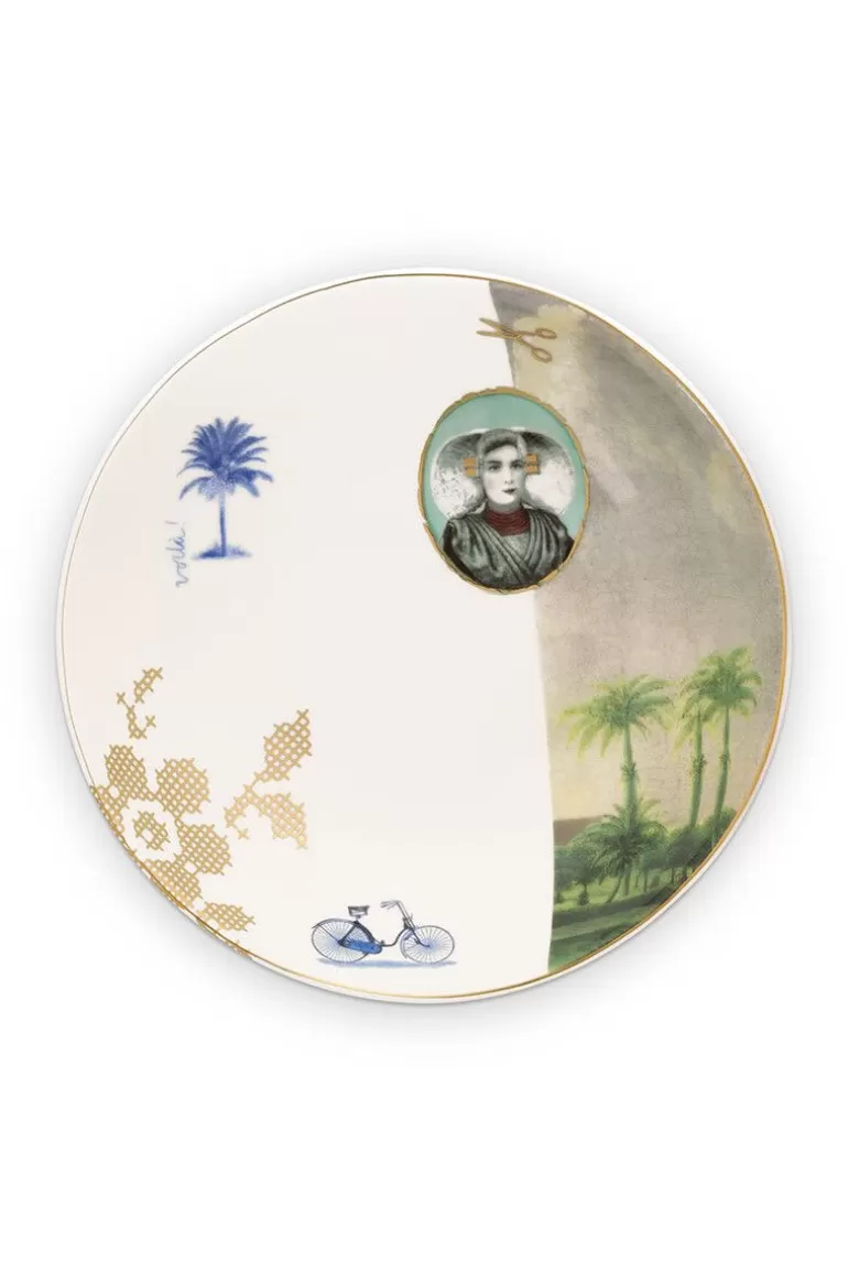 Tiefe Teller<Pip Studio Heritage Suppenteller Palme Weis 18 Cm