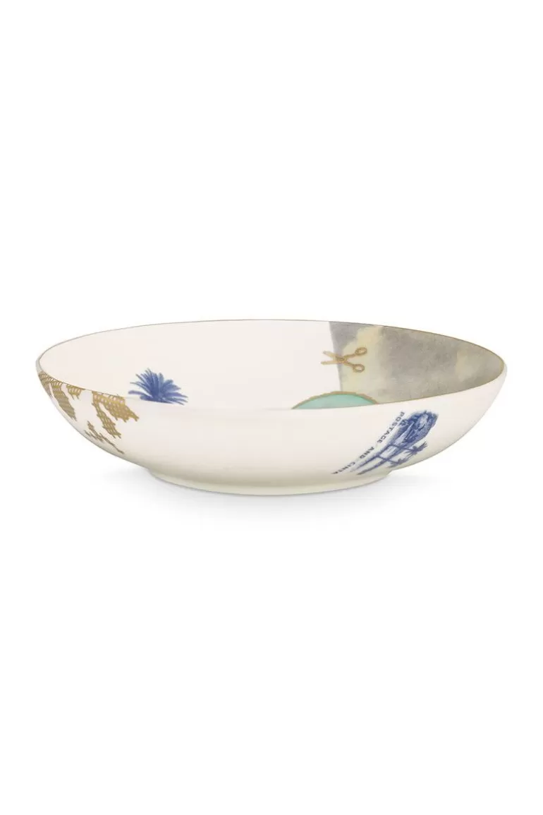 Tiefe Teller<Pip Studio Heritage Suppenteller Palme Weis 18 Cm