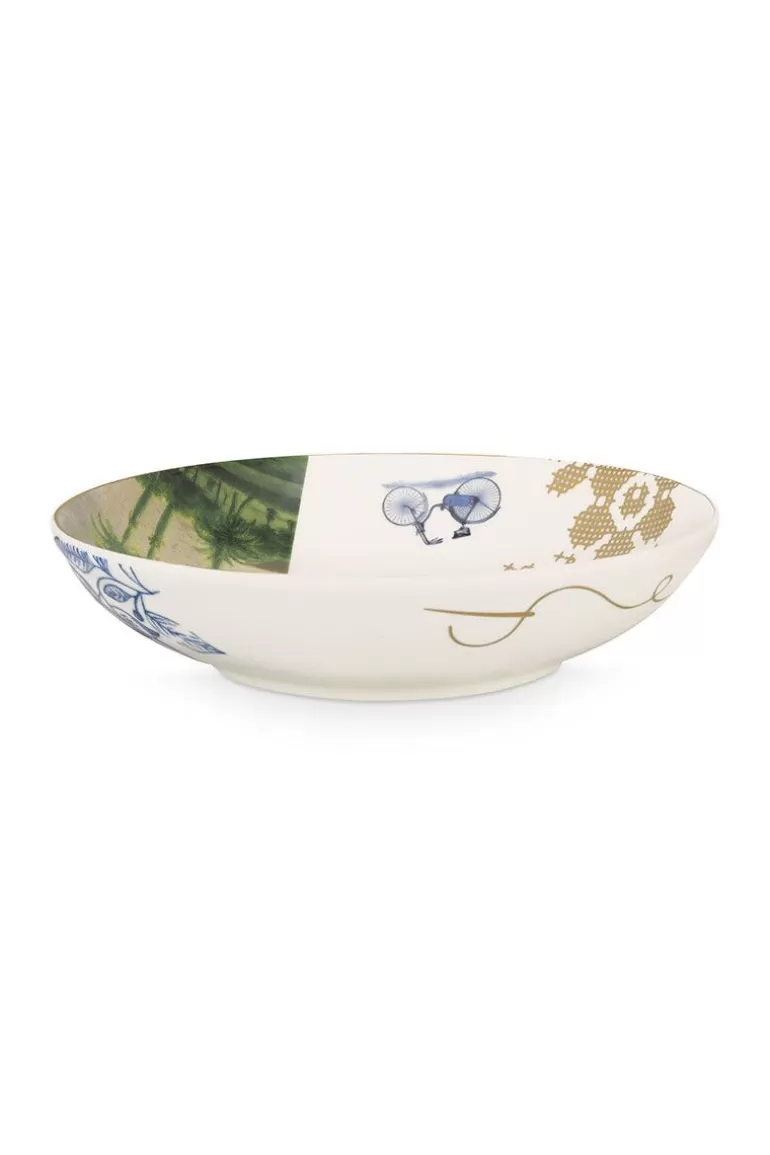 Tiefe Teller<Pip Studio Heritage Suppenteller Palme Weis 18 Cm