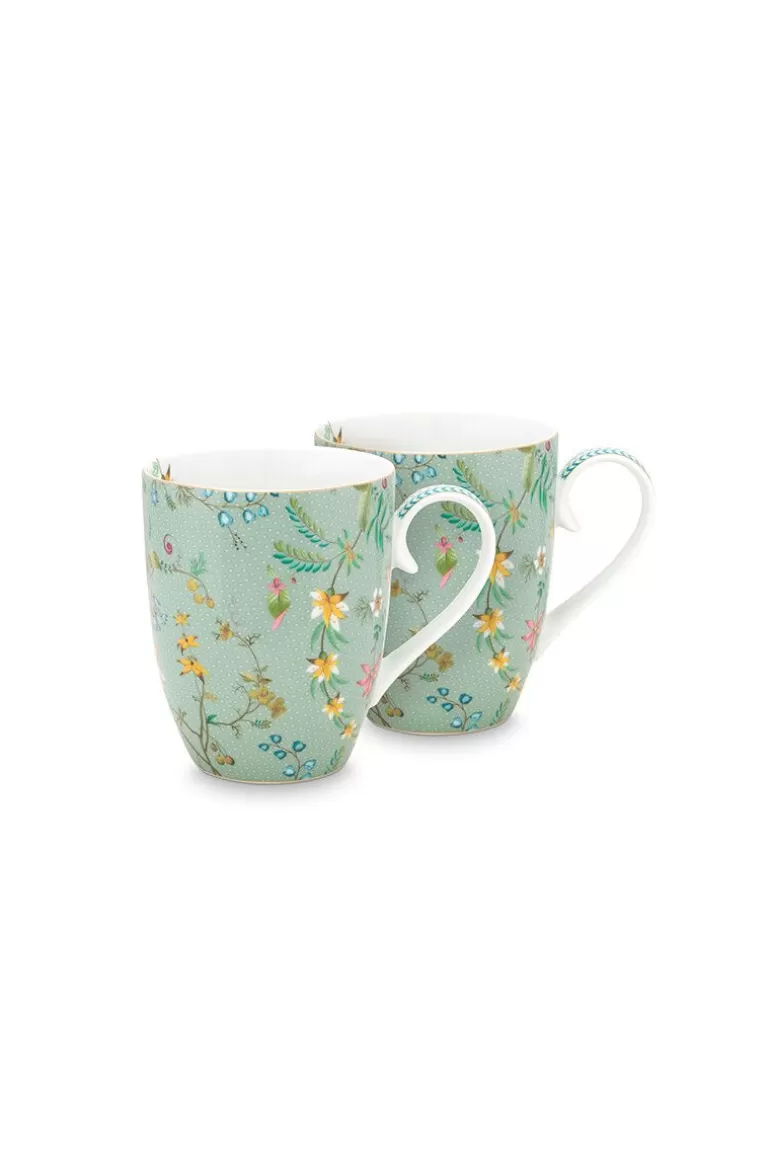 Porzellan Sets<Pip Studio Jolie Set/2 Tasse Gross Flowers Blau