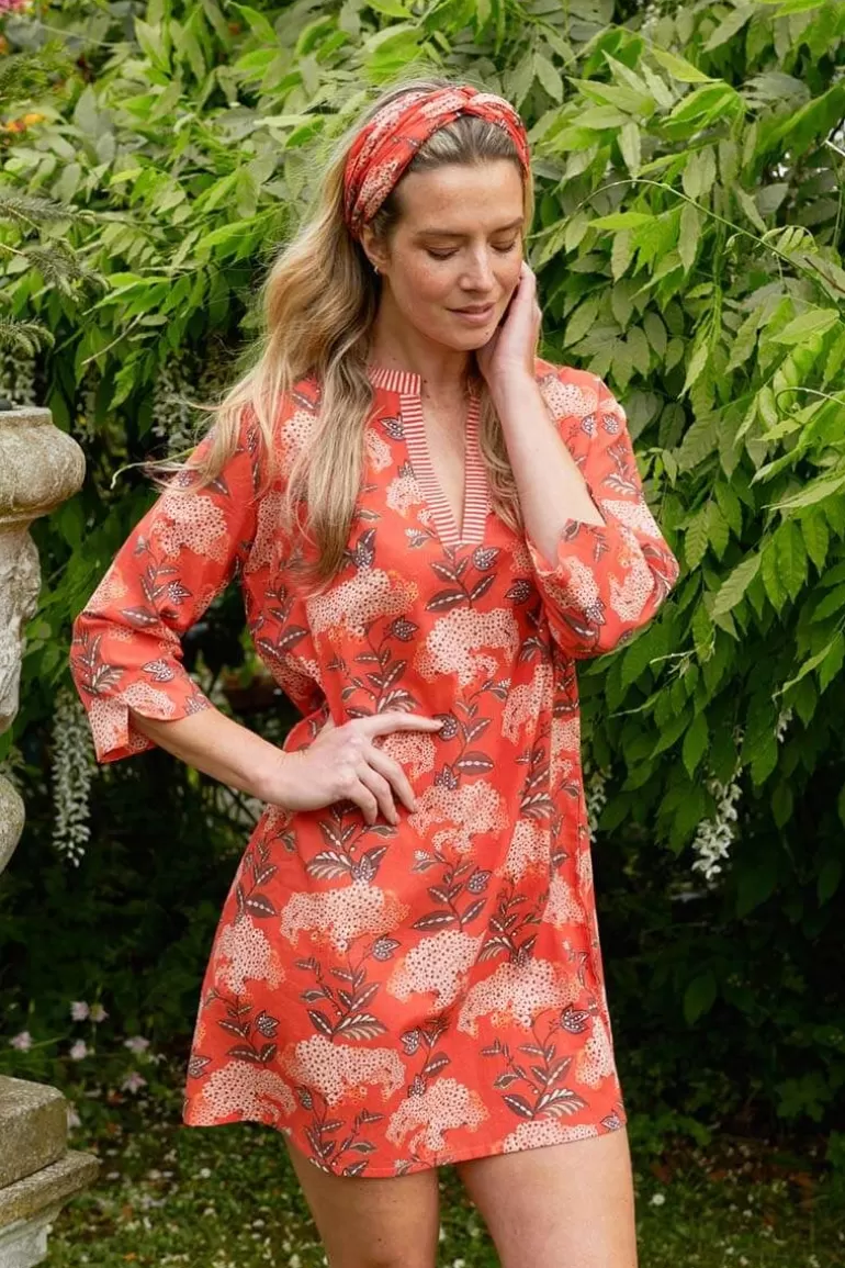 Kleider<Pip Studio Kleid Flora Firenze Koralle Rot