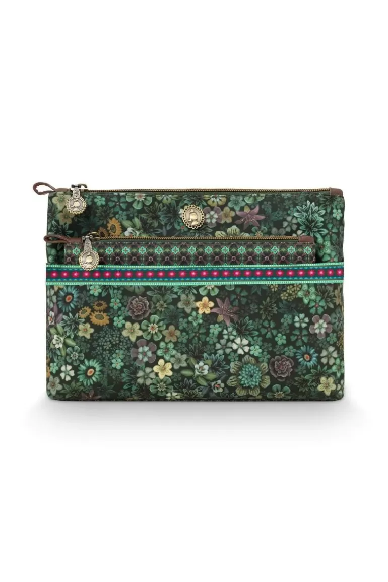 Necessaire<Pip Studio Kosmetiktasche Combi Gross Tutti I Fiori Grun