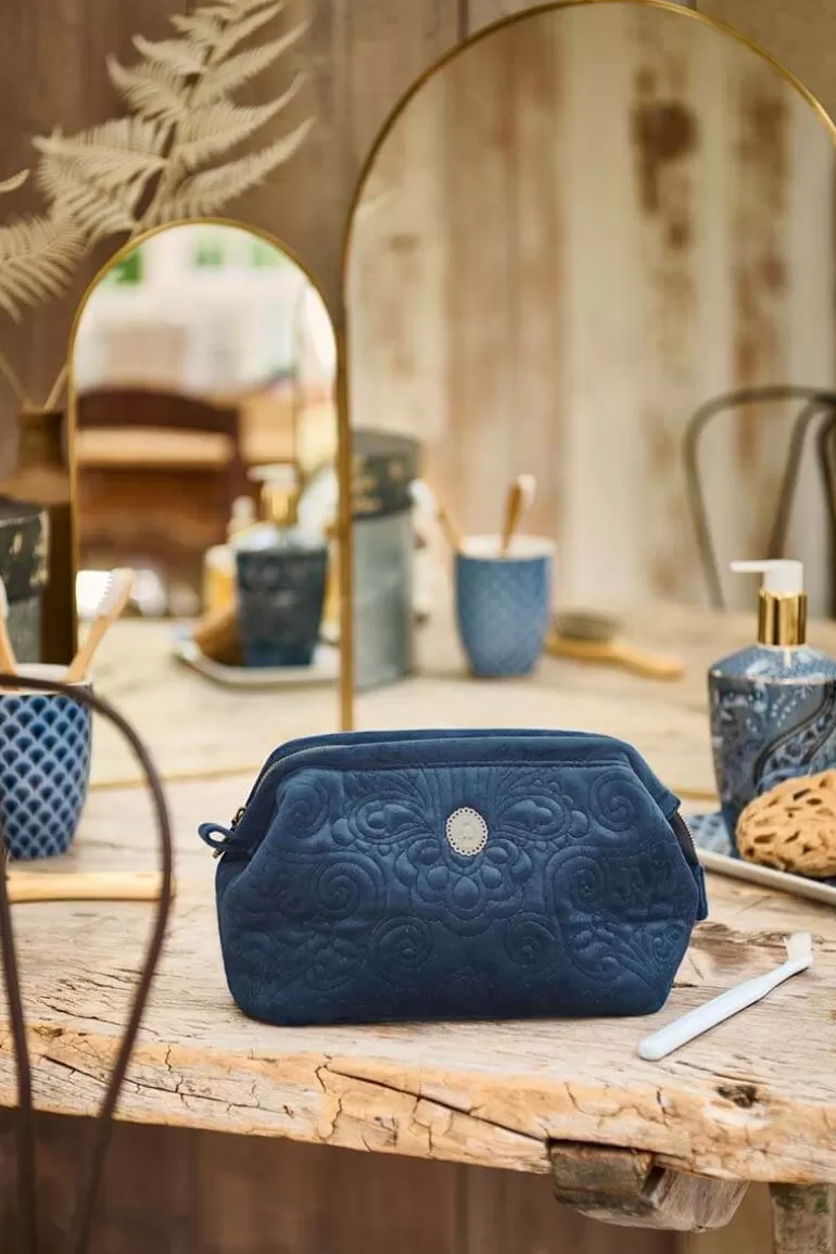 Kosmetiktasche<Pip Studio Kosmetiktasche Klein Samt Quiltey Days Blau