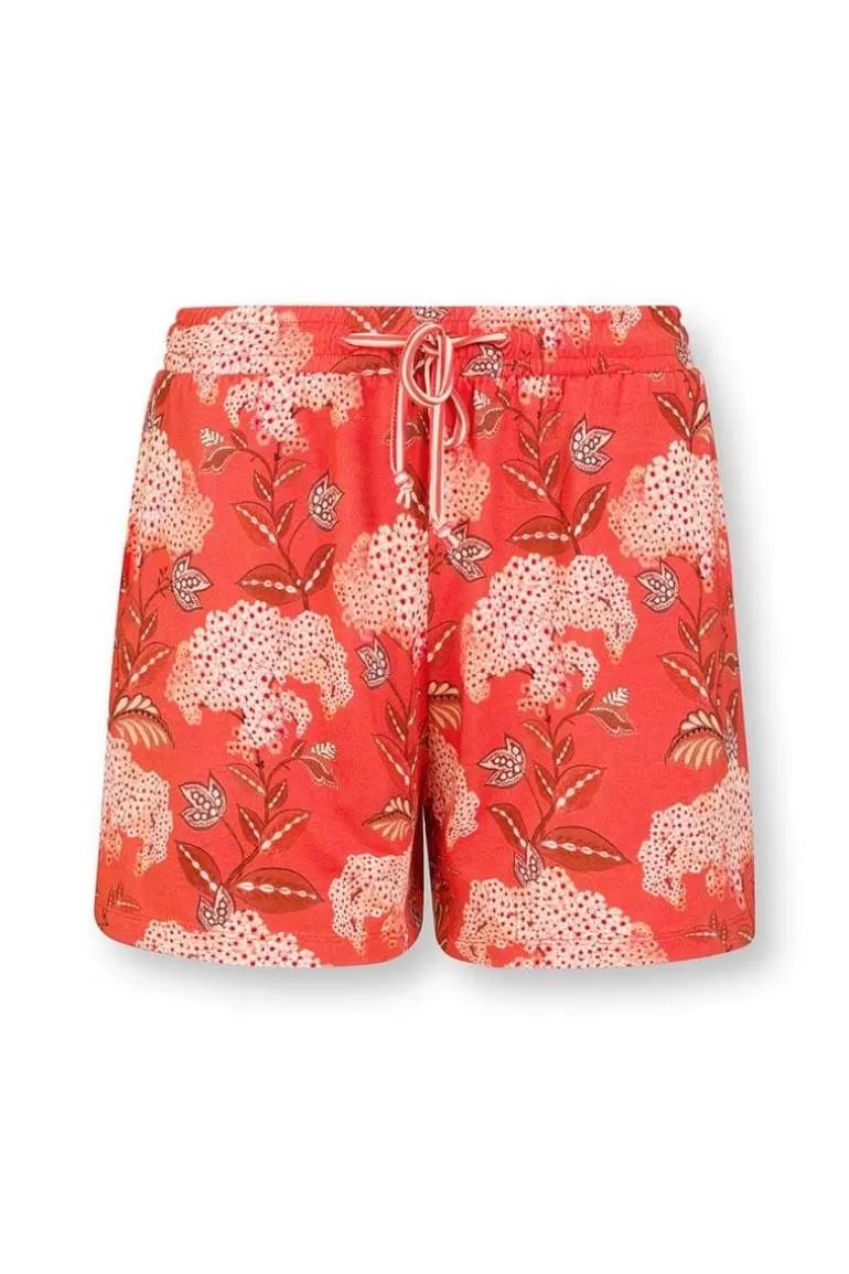 Shorts<Pip Studio Kurze Hose Flora Firenze Koralle Rot