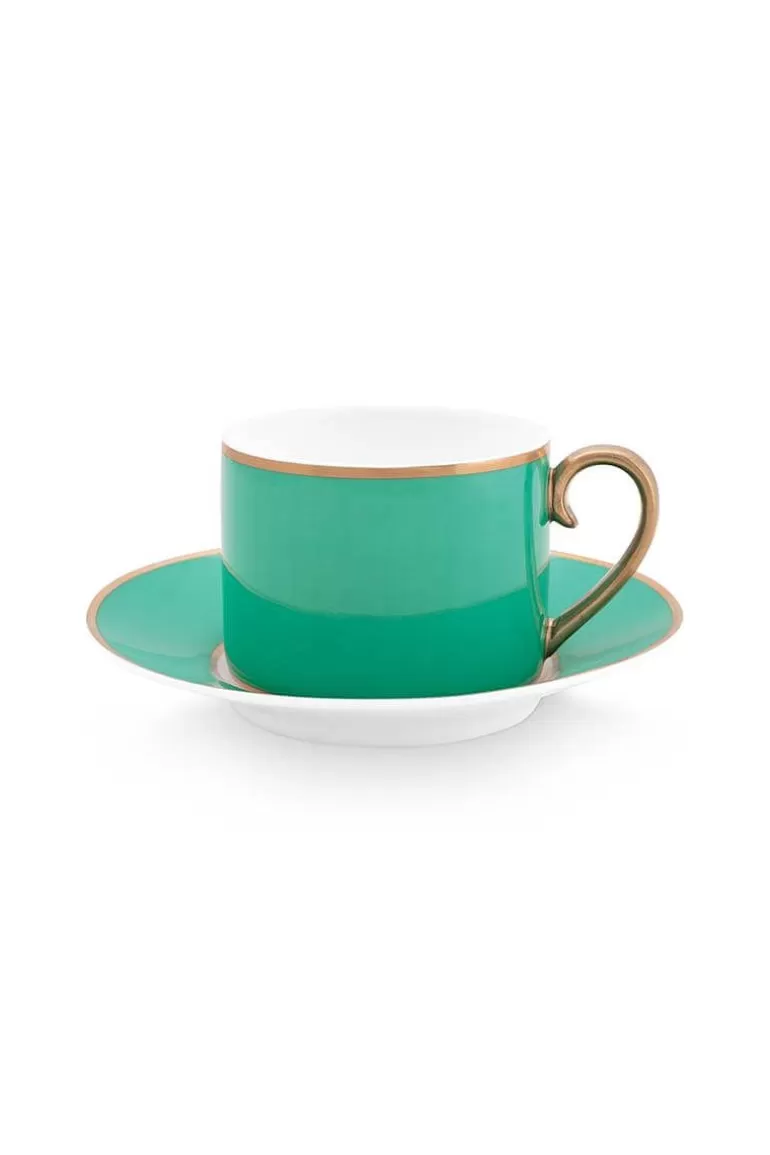 Tasse & Untertasse<Pip Studio Pip Chique Cappuccino Tasse & Untertasse Grun