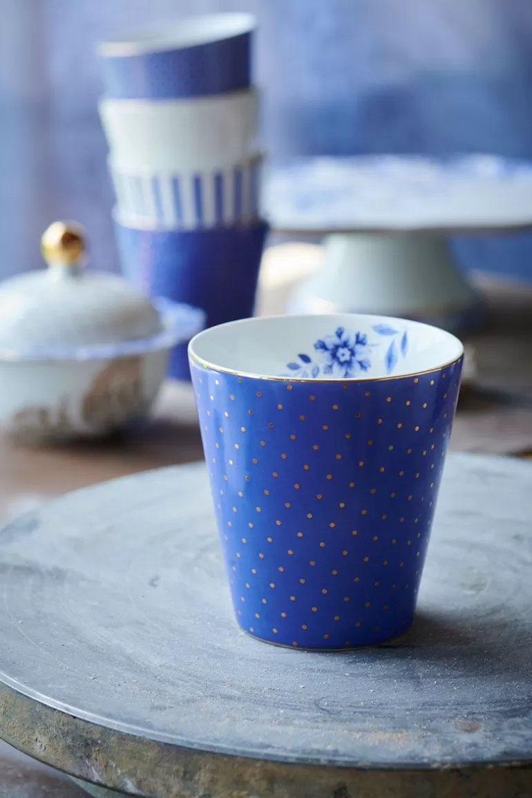 Kaffeetassen<Pip Studio Royal Stripes Tasse Dots Blau