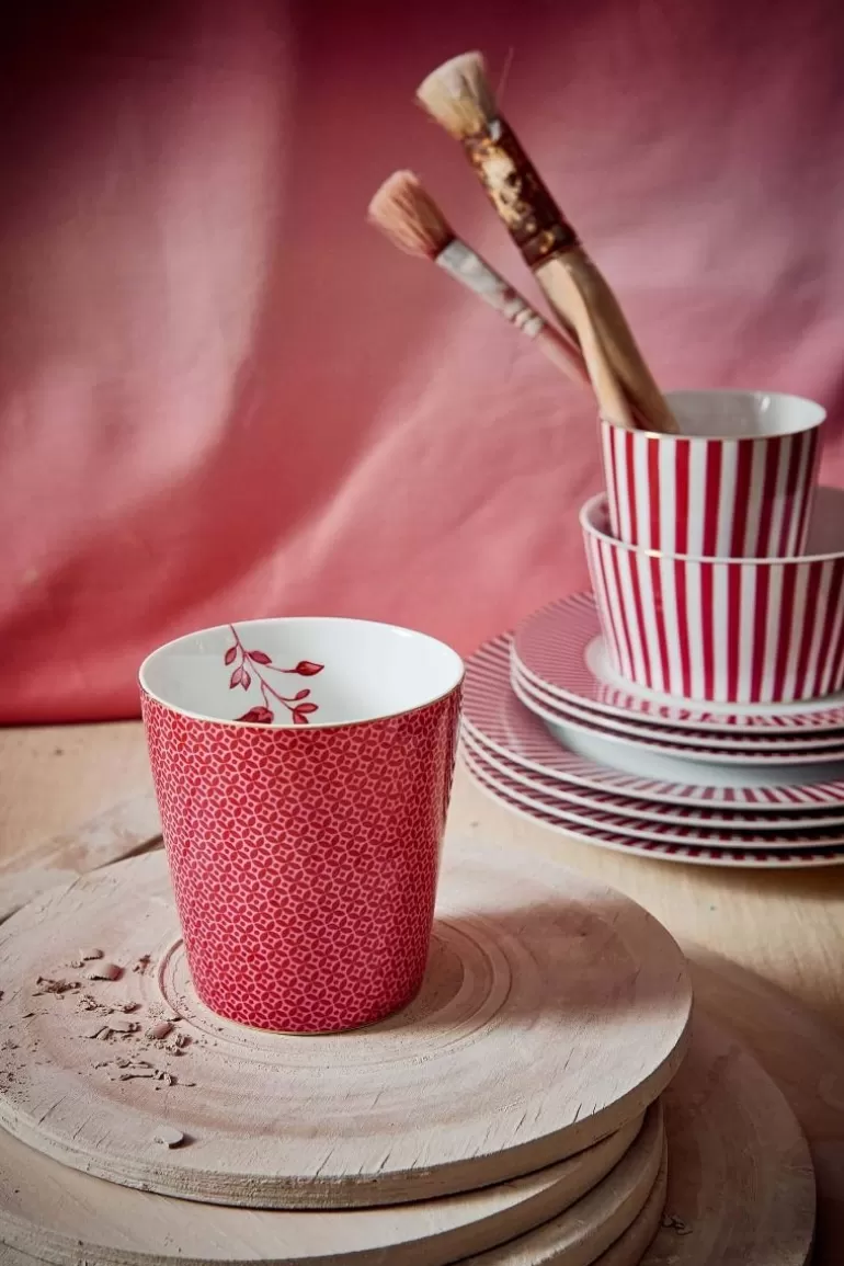 Kaffeetassen<Pip Studio Royal Stripes Tasse Fliesen Dunkel Rosa