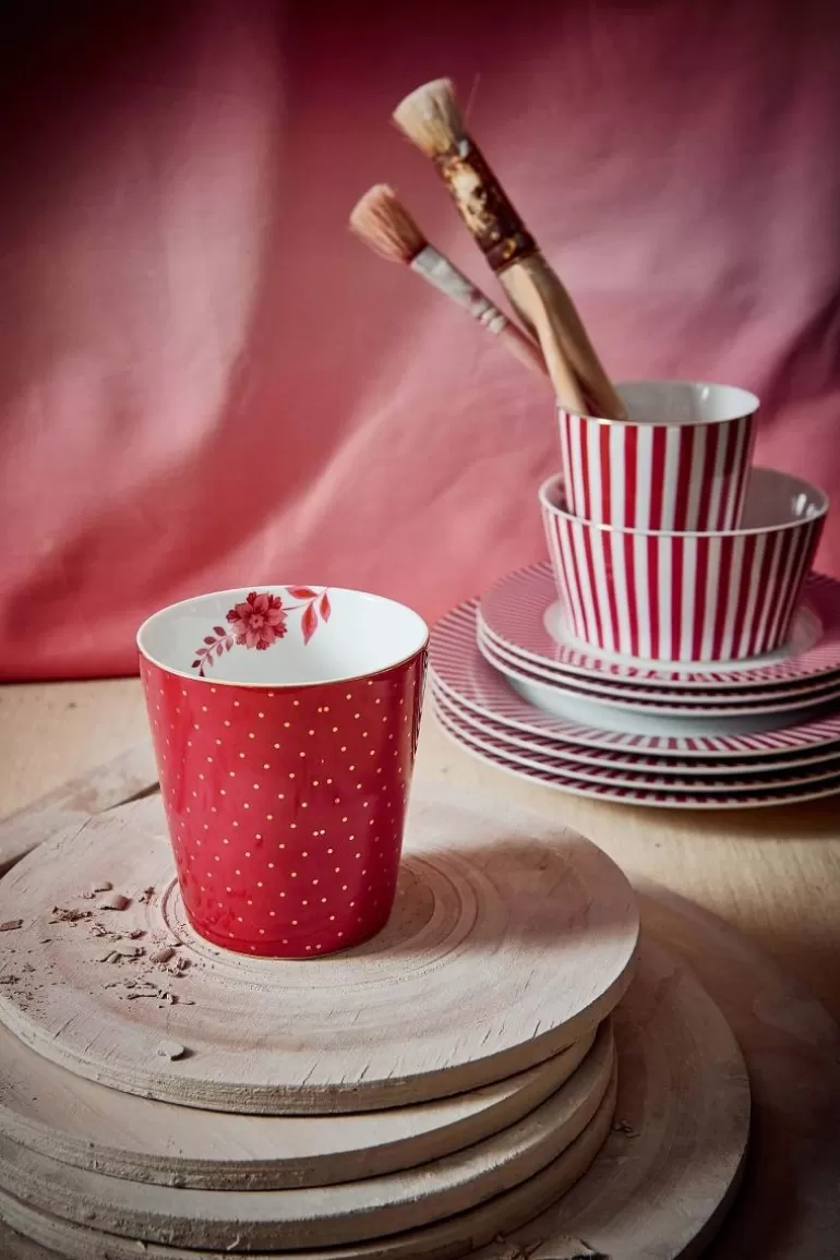 Kaffeetassen<Pip Studio Royal Stripes Tasse Punkte Dunkel Rosa