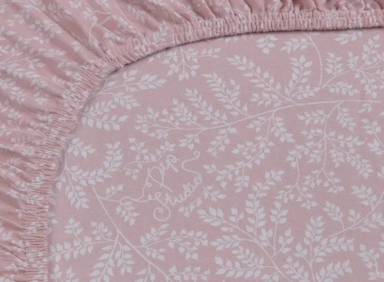 Laken<Pip Studio Spannbettlaken Leafy Rosa