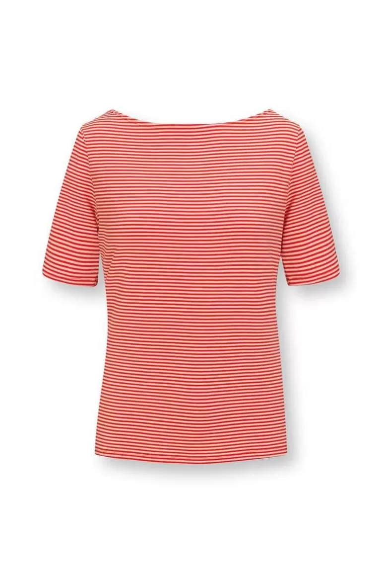 T-Shirts<Pip Studio Top Kurze Armel Little Sumo Stripe Koralle Rot