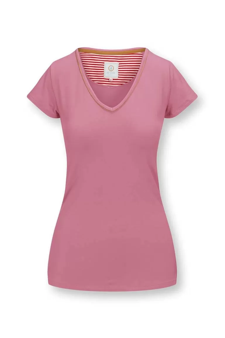 T-Shirts<Pip Studio Top Kurze Armel Solid Rosa