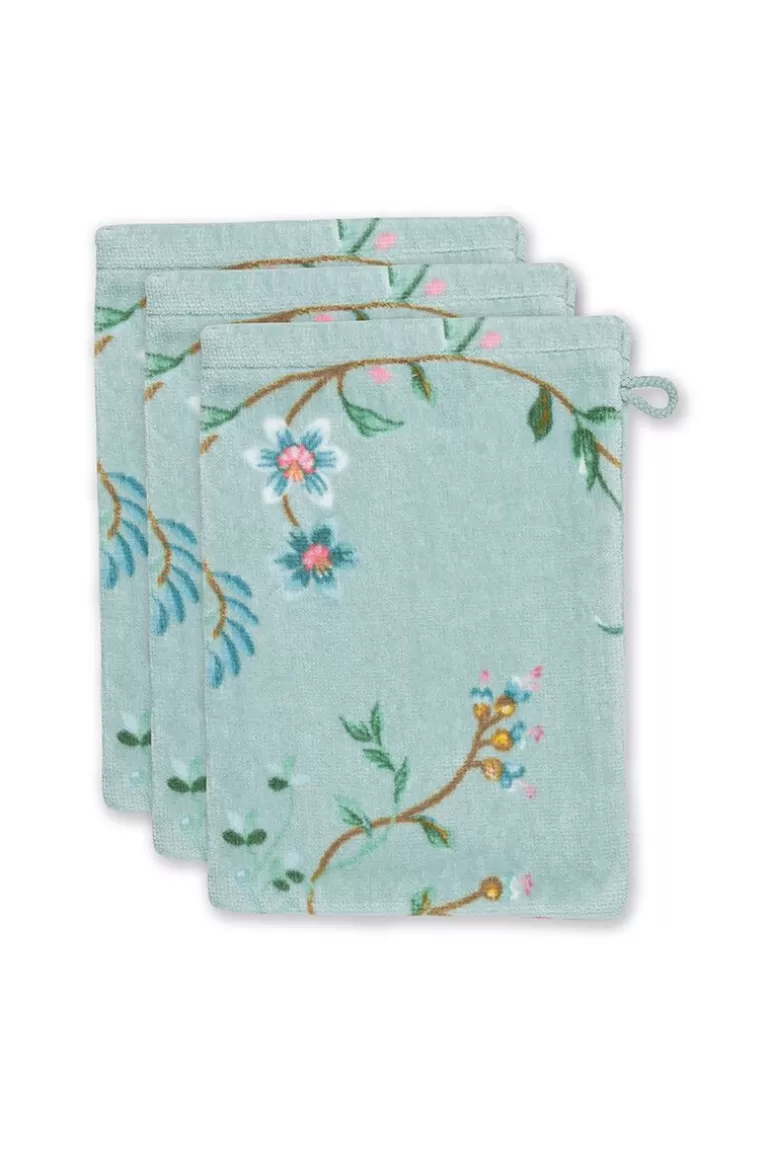 Waschlappen<Pip Studio Waschlappen Set/3 Les Fleurs 16X22 Cm Blau