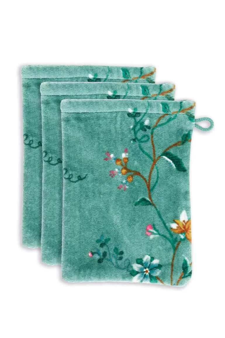 Waschlappen<Pip Studio Waschlappen Set/3 Les Fleurs 16X22 Cm Grun