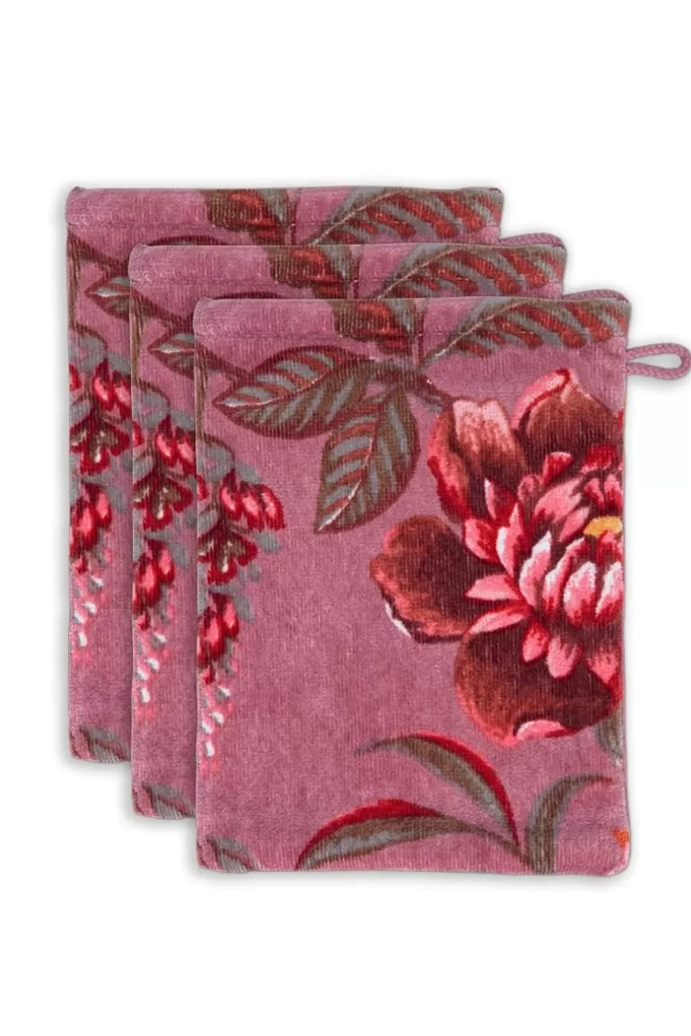 Waschlappen<Pip Studio Waschlappen Set/3 Secret Garden Mauve 16X22Cm Violett