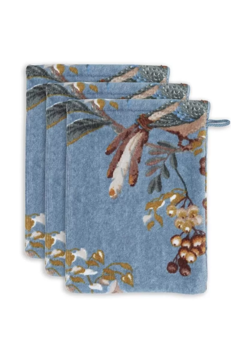 Waschlappen<Pip Studio Waschlappen Set/3 Secret Garden 16X22Cm Blau